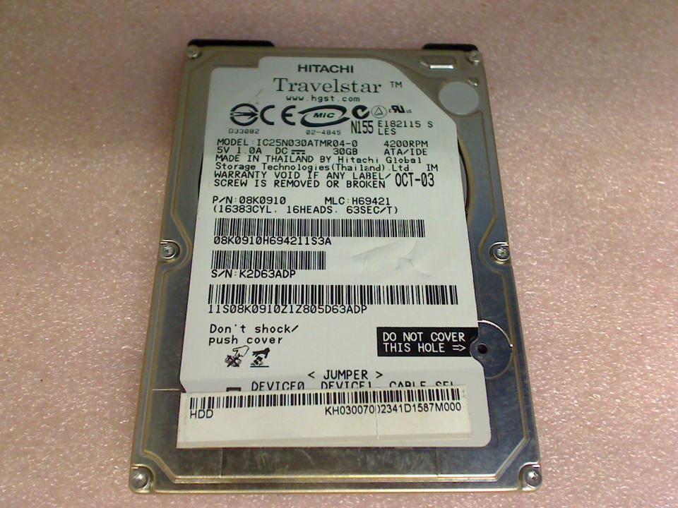 HDD hard drive 2.5" 30GB IBM IC25N030ATMR04-0 AT Acer Aspire 1500 MS2143