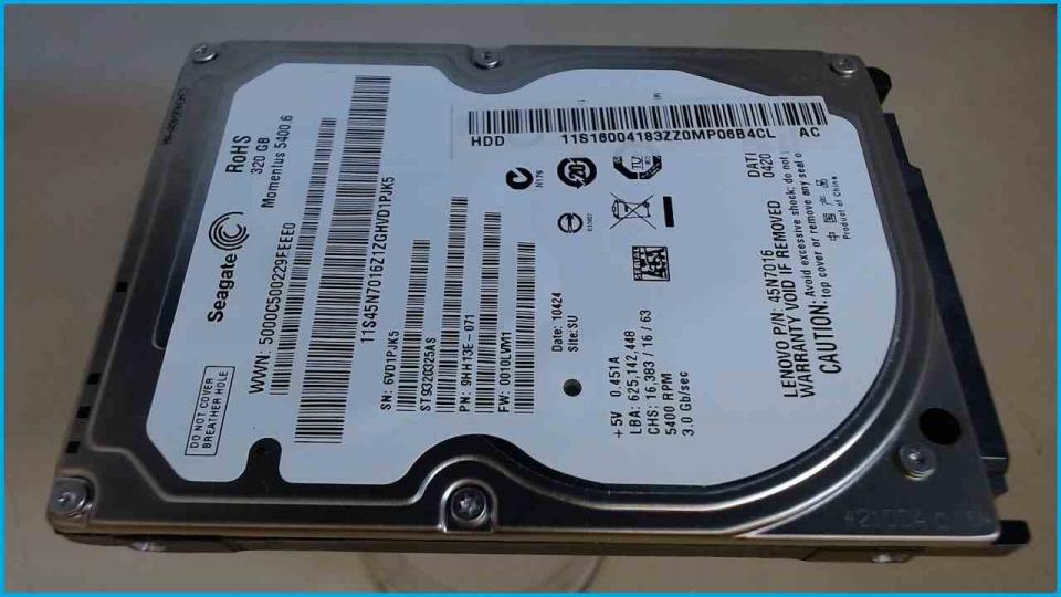 HDD hard drive 2.5" 320GB 5400 RPM 8MB (SATA) Seagate ST9320325AS (2990h)