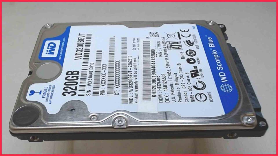 HDD hard drive 2.5" 320GB SATA WDC WD3200BEVT (175h)