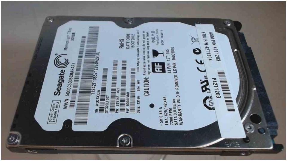 HDD hard drive 2.5" 320GB Seagate ST320LT007 SATA EliteBook 6930p -2