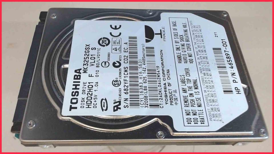 HDD hard drive 2.5" 320GB TOSBIBA MK3252GSX HDD2H01 Lenovo G550 2958 -4