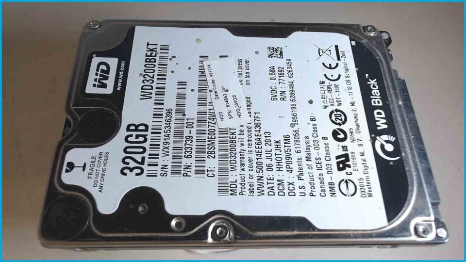 HDD hard drive 2.5" 320GB Western Digital WD3200BEKT 7200RPM 16MB (20601h)