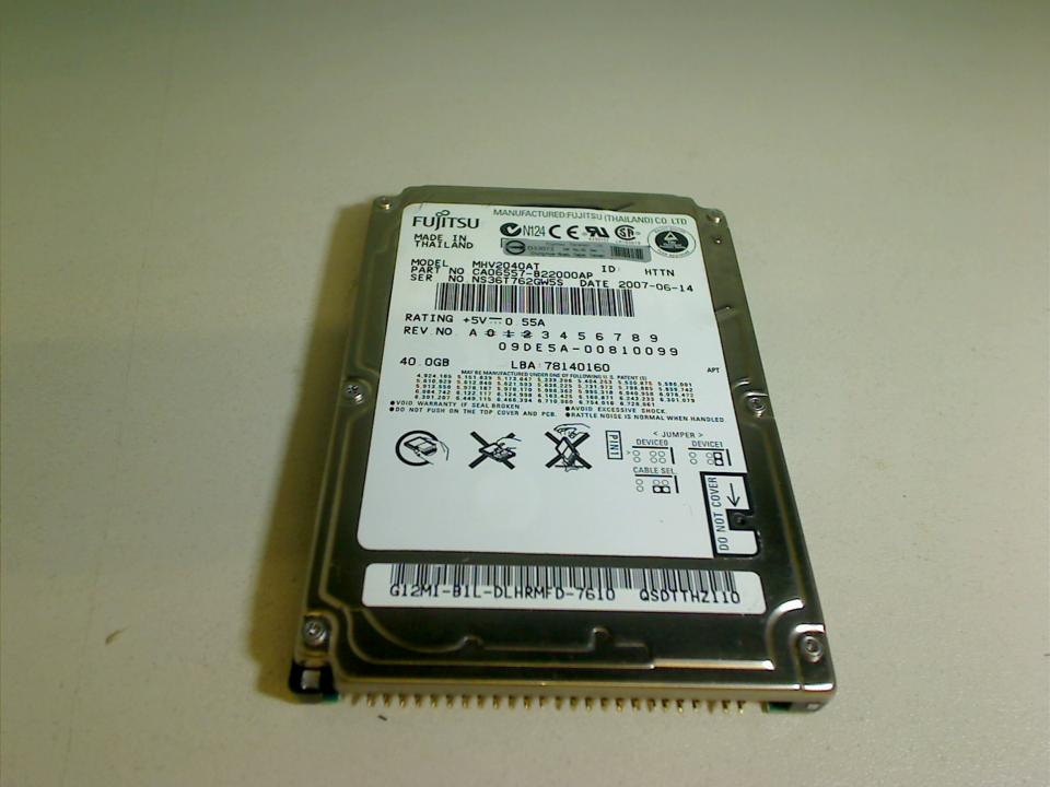 HDD hard drive 2.5" 40GB AT (IDE) Fujitsu Siemens MHV2040AT