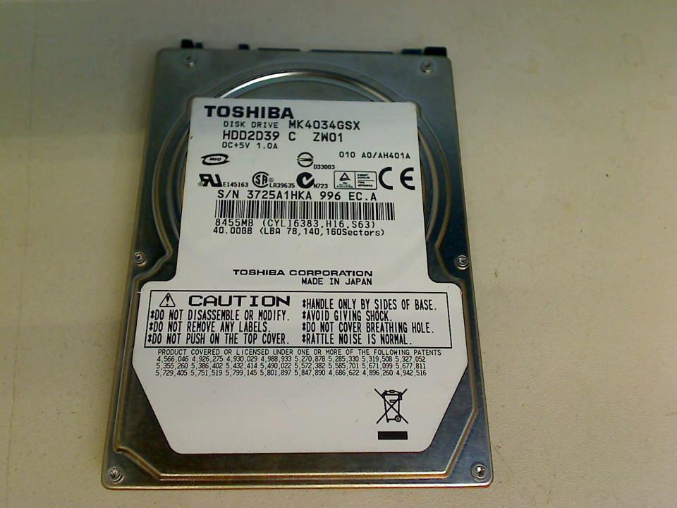 HDD hard drive 2.5" 40GB Toshiba HDD2D39 (SATA) Satellite A100-491