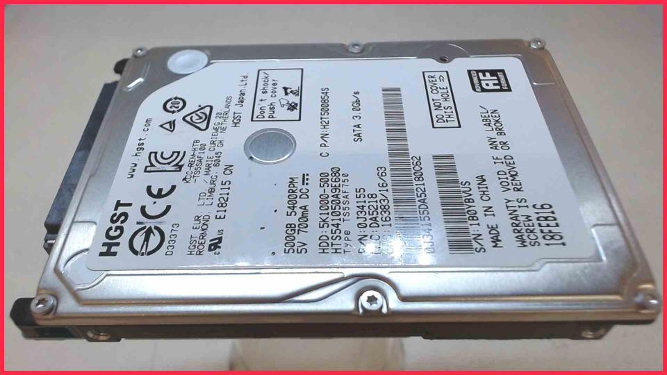 HDD hard drive 2.5" 500GB HGST 5K1000-500 SATA Asus X54H -2