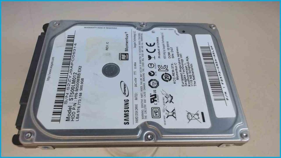 HDD hard drive 2.5" 500GB SATA 5400RPM 8MB Samsung ST500LM012 (1840h)