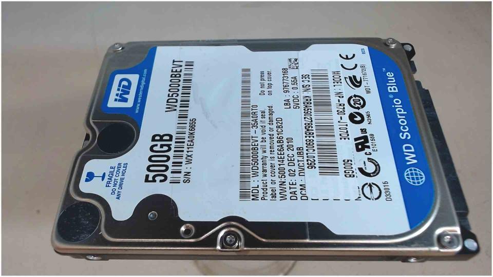 HDD hard drive 2.5" 500GB SATA 5400RPM 8MB WD5000BEVT Lenovo G550 2958 -3