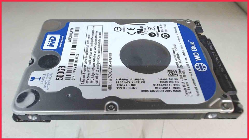 HDD hard drive 2.5" 500GB SATA 5400RPM 8MB WD5000LPVX Asus F551C -2