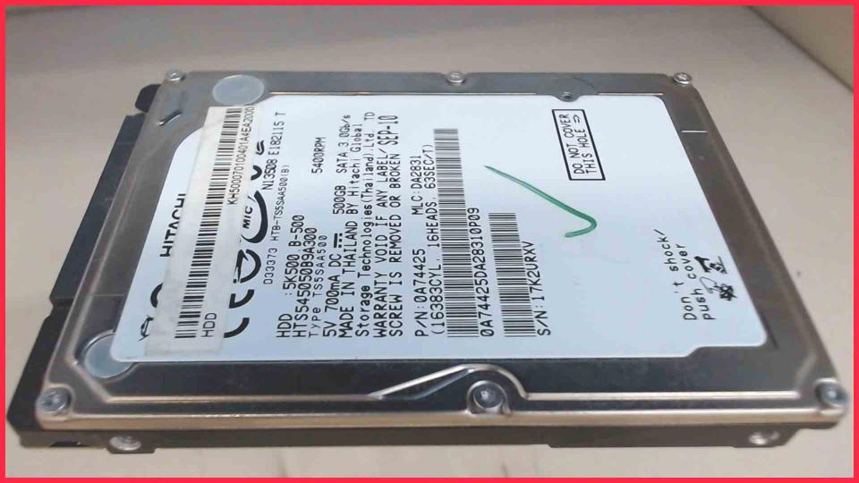 HDD hard drive 2.5" 500GB SATA 5400RPM Hitachi 5K500.B-500 (1686h)