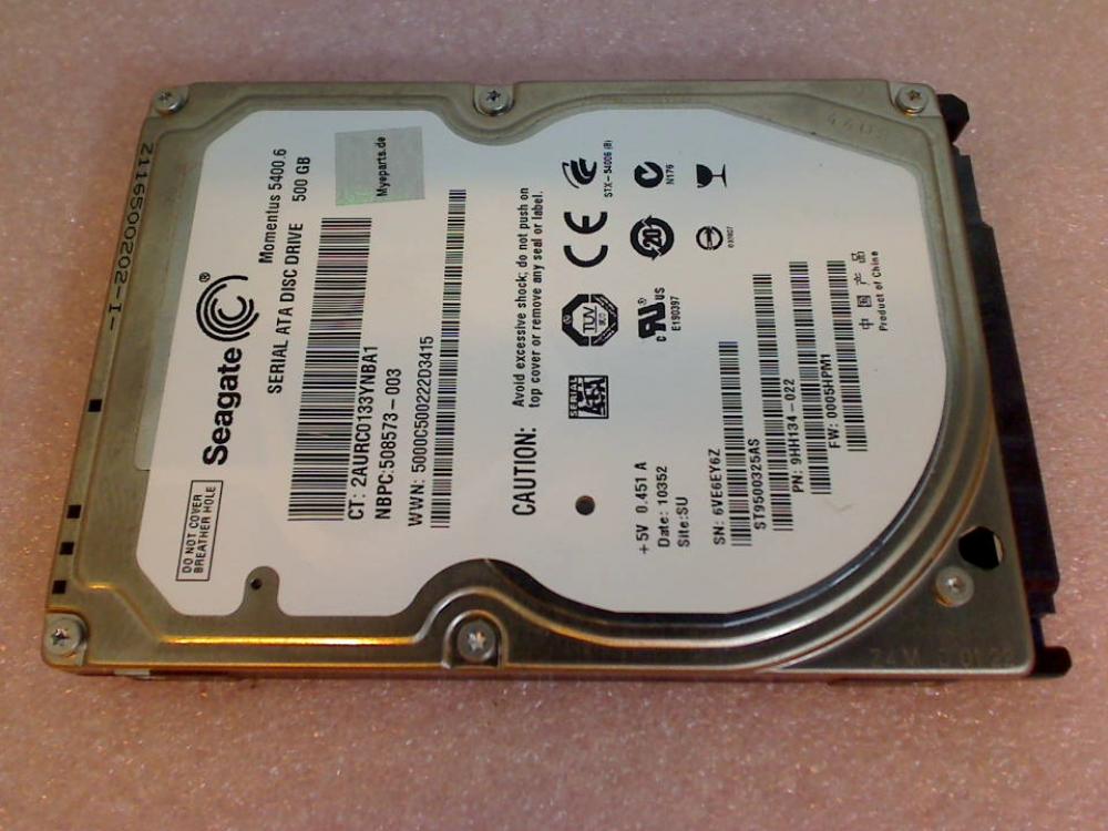 HDD hard drive 2.5" 500GB Seagate ST9500325AS Acer TravelMate 5730G MS2231
