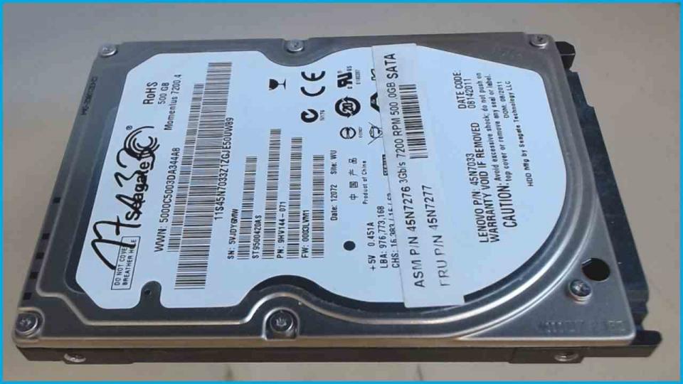 HDD hard drive 2.5" 500GB Seagate ST9500420AS SATA (5741h) Tecra A8 PTA83E