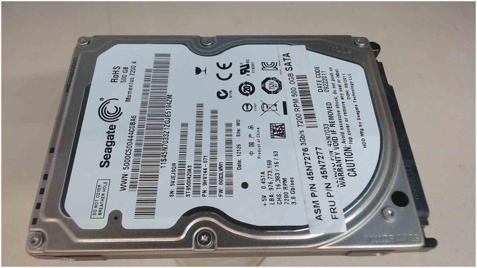 HDD hard drive 2.5" 500GB Seagate ST9500420AS SATA Lenovo G560E 1050