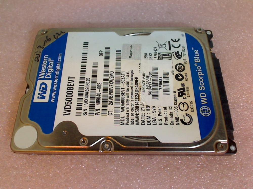 HDD hard drive 2.5" 500GB WD5000BEVT SATA Asus K50AF