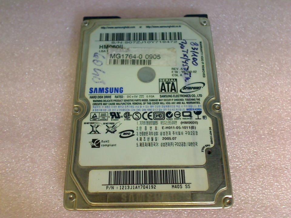 HDD hard drive 2.5" 60GB HM060II Samsung (SATA)