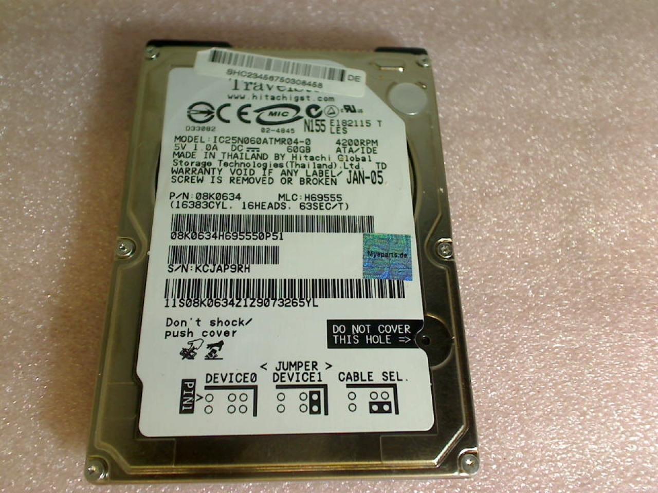 HDD hard drive 2.5" 60GB IDE (AT) Hitachi Averatec 5500 AV5505-GE1