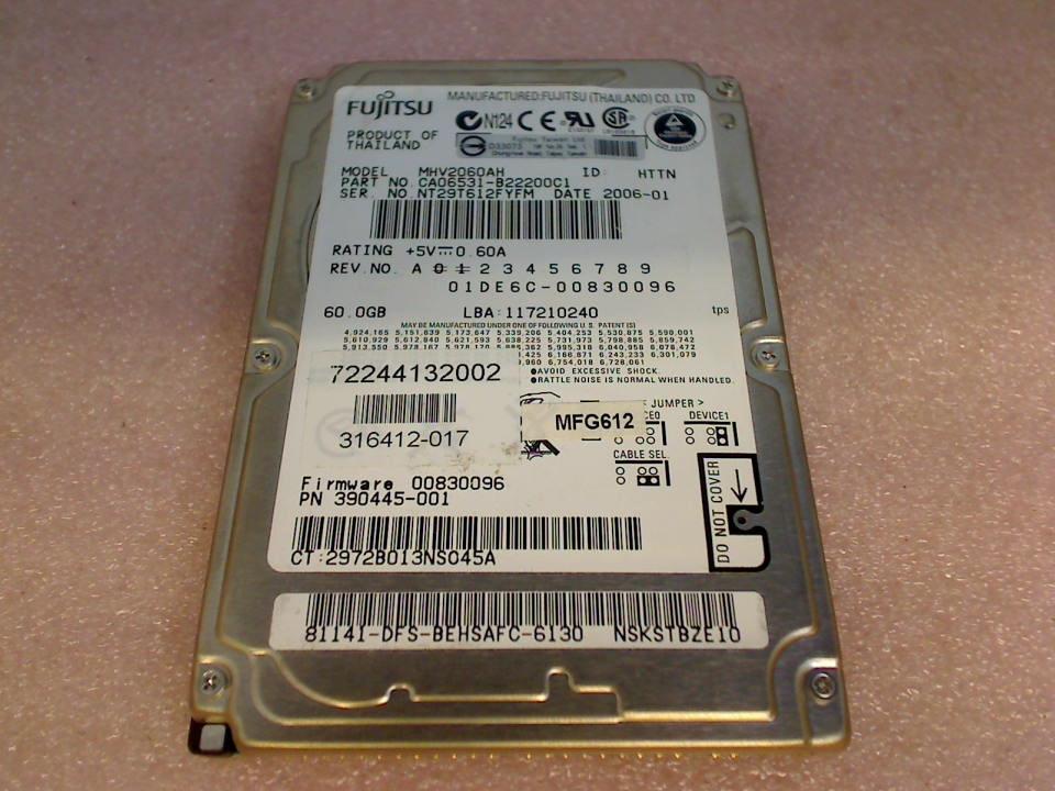 HDD hard drive 2.5\" 60GB MHV2060AH (IDE) AT Fujitsu