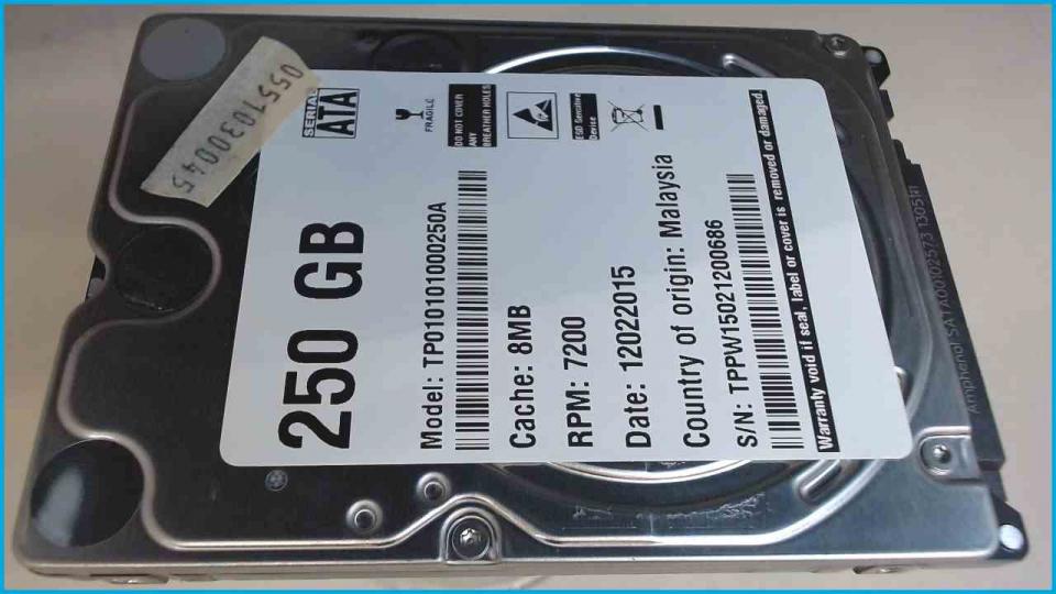 250GB HDD hard drive 2.5" 7200RPM 8MB SATA Lenovo Ideapad S205