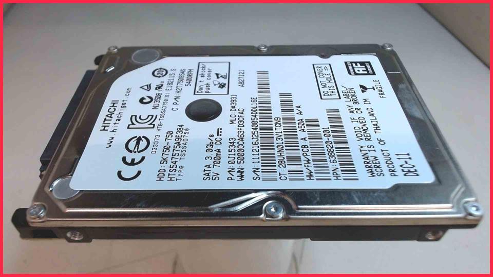 HDD hard drive 2.5" 750GB SATA 5400RPM Hitachi 5K750-750