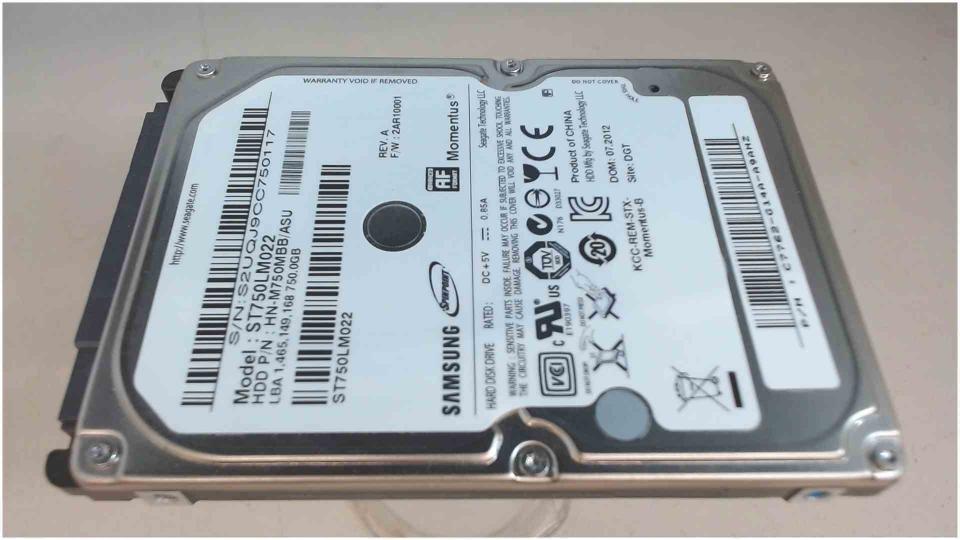 HDD hard drive 2.5" 750GB SATA III 5400 RPM Samsung ST750LM022 (705h)