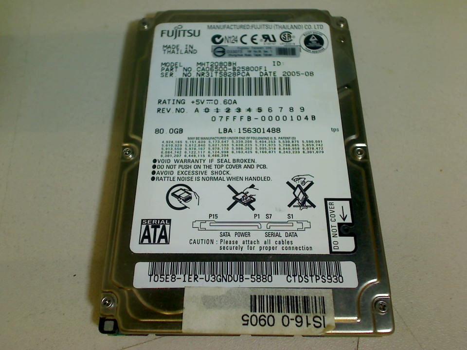 HDD hard drive 2.5" 80GB Fujitsu MHT2080BH (SATA) Dell D620 PP18L -4