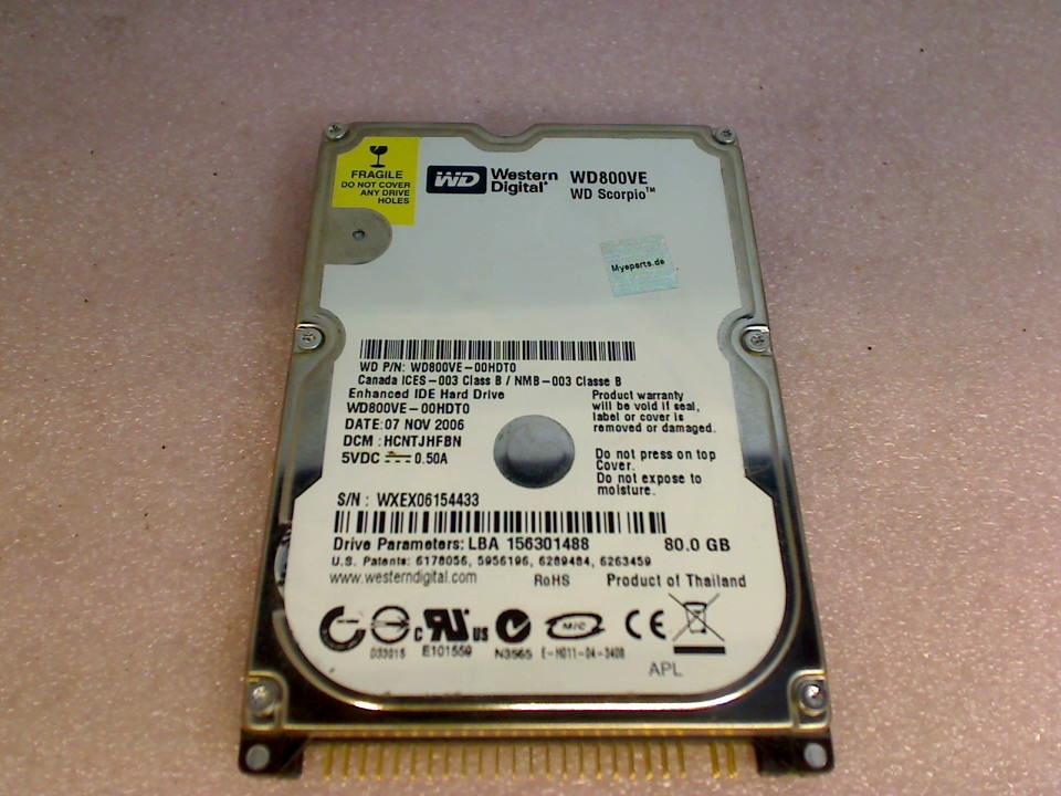HDD hard drive 2.5" 80GB WD800VE-00HDT0 IDE(AT) Asus A3E-8032P