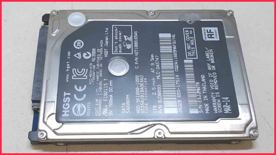 HDD hard drive 2.5" HGST 1TB 1000GB 5K1000-1000 Apple iMac 21" A1418