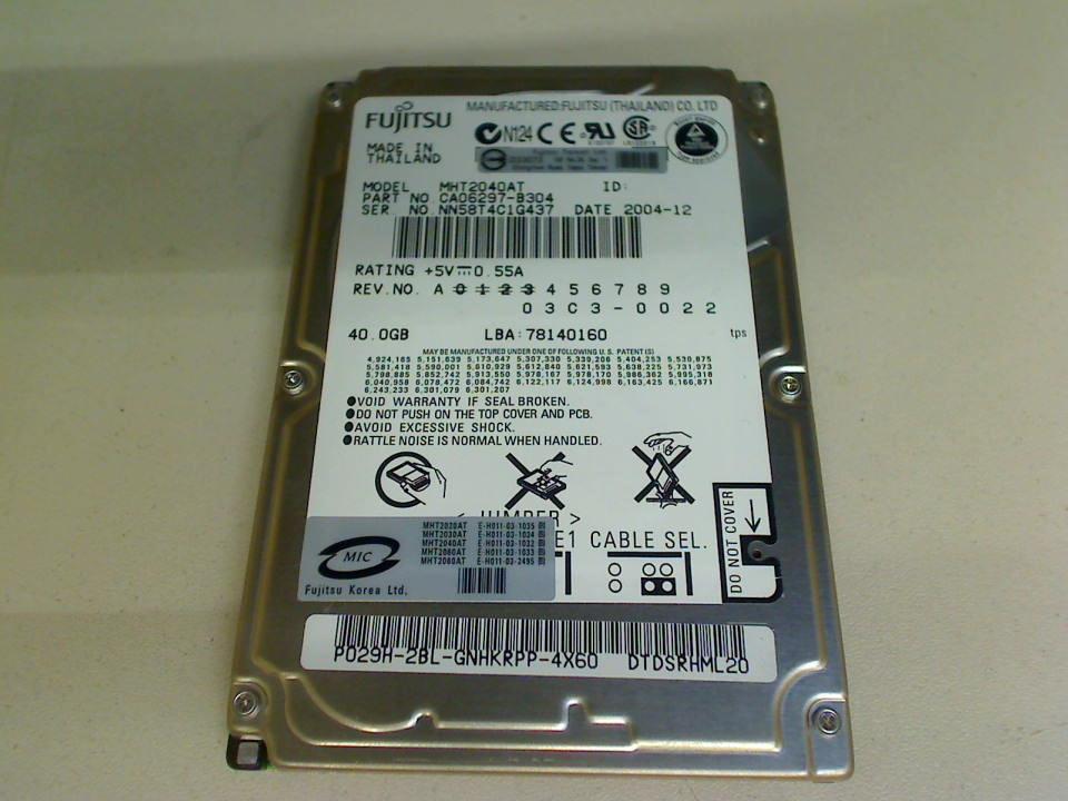 HDD hard drive 2.5" MHT2040AT IDE AT Fujitsu A1667EX