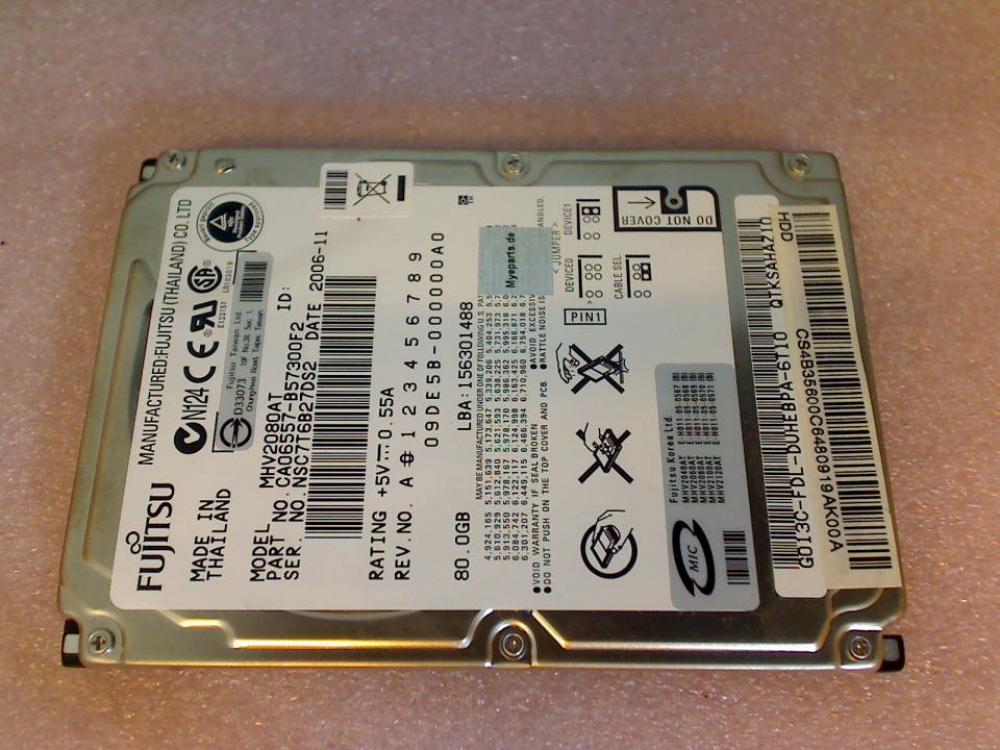 HDD hard drive 2.5\" MHV2080AT 80GB IDE AT Fujitsu Amilo Li 1720 MS2199