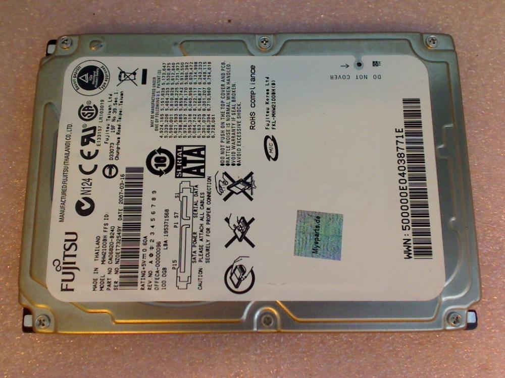 HDD hard drive 2.5" SATA 100GB MHW2100BH Fujitsu Amilo M3438G -1