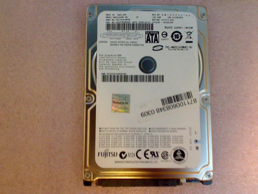 HDD hard drive 2.5\" SATA MHZ2160BH G2 160GB Fujitsu Esprimo U9210 S118D
