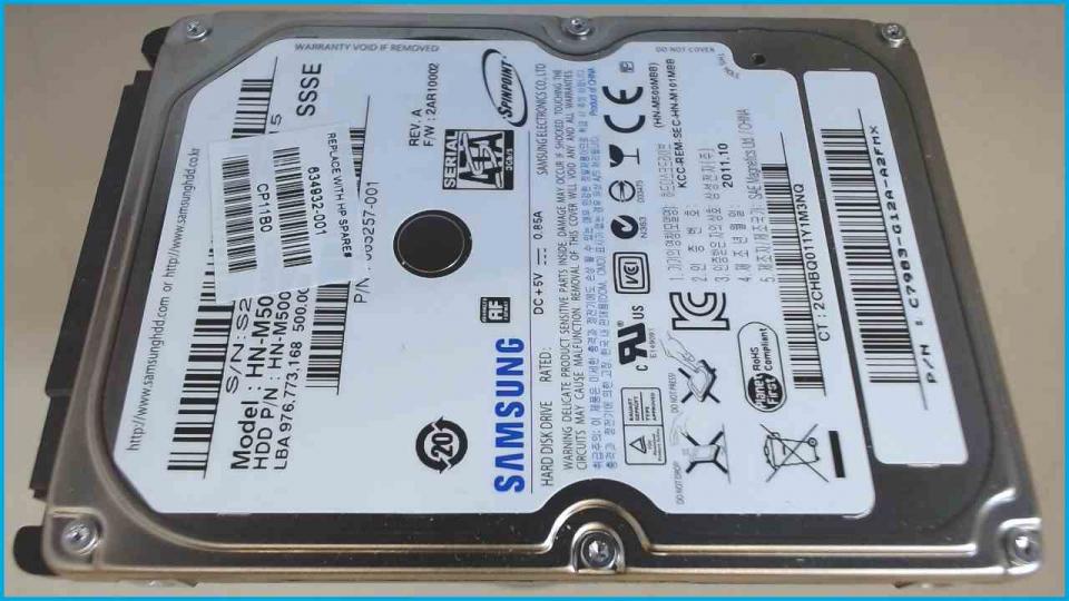 HDD hard drive 2.5" Samsung HN-M500MBB SATA Packard Bell Easynote P7YS0 LS11HR