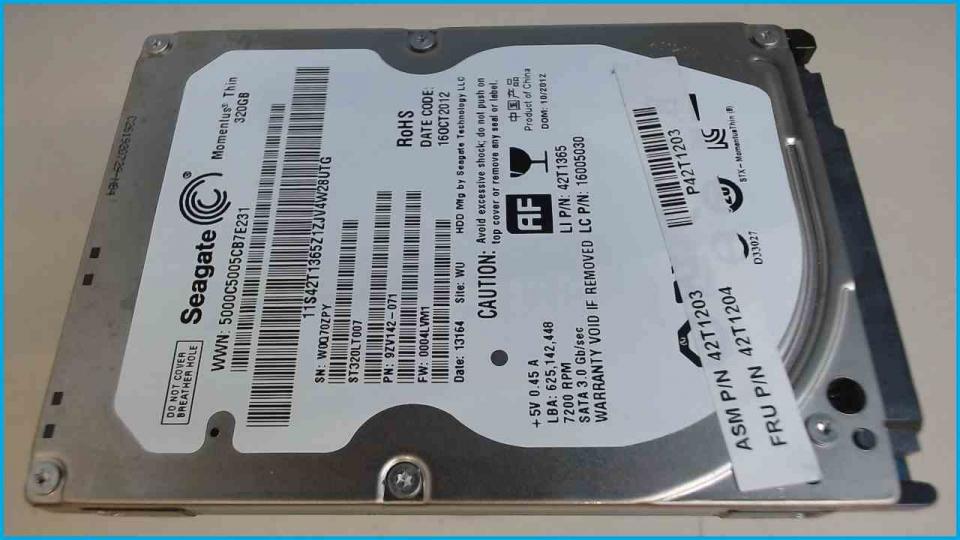 HDD hard drive 2.5" Seagate 320GB ST320LT007 SATA Satellite L300-226