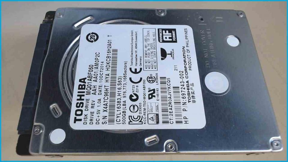 HDD hard drive 2.5" Toshiba 500GB SATA III 8MB MQ01ABF050 (584)
