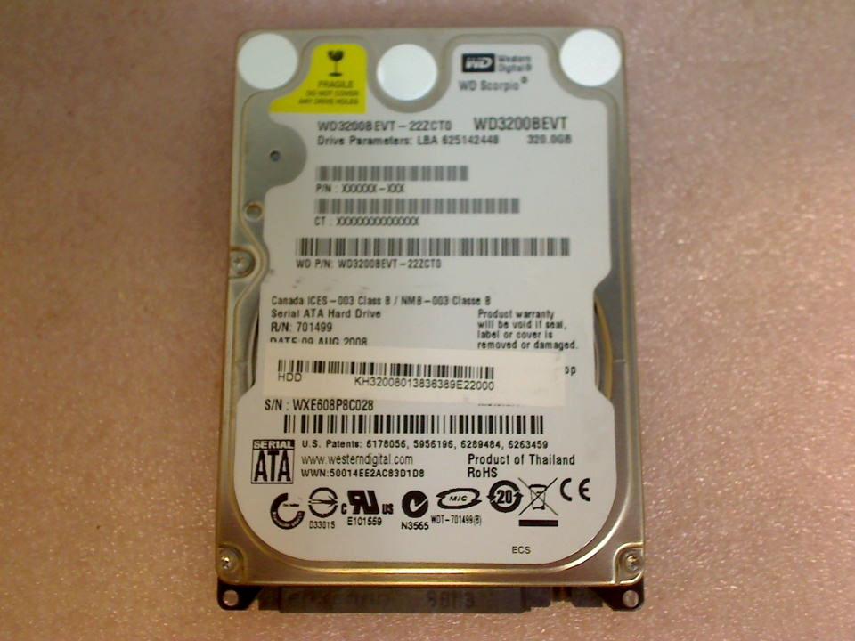 HDD hard drive 2.5" WD3200BEVT 320 GB SATA Western Digital