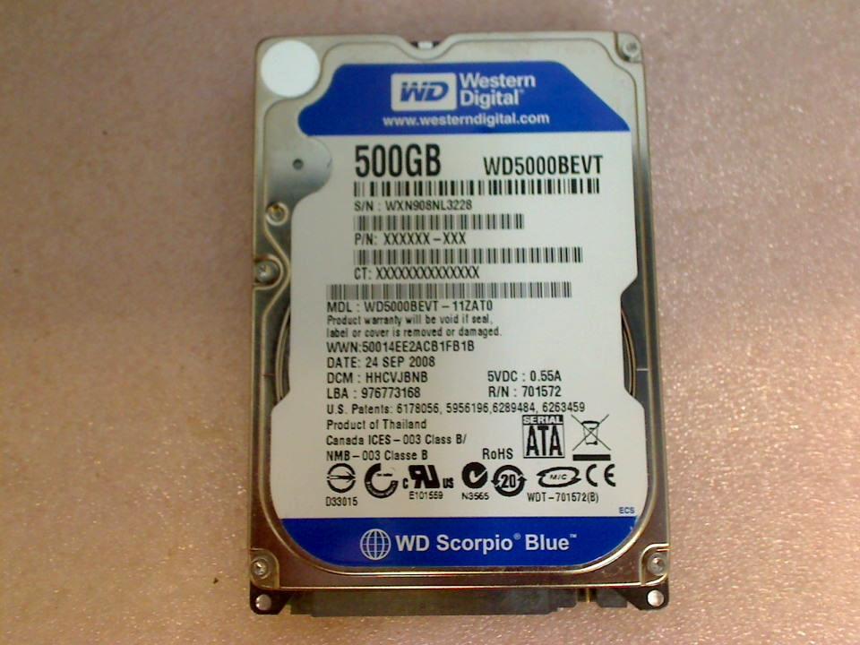 HDD hard drive 2.5" WD5000BEVT 500 GB SATA Western Digital