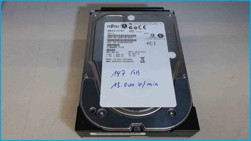 HDD hard drive 3.5" 147GB SAS 15000RPM 16MB Fujitsu MBA3147RC