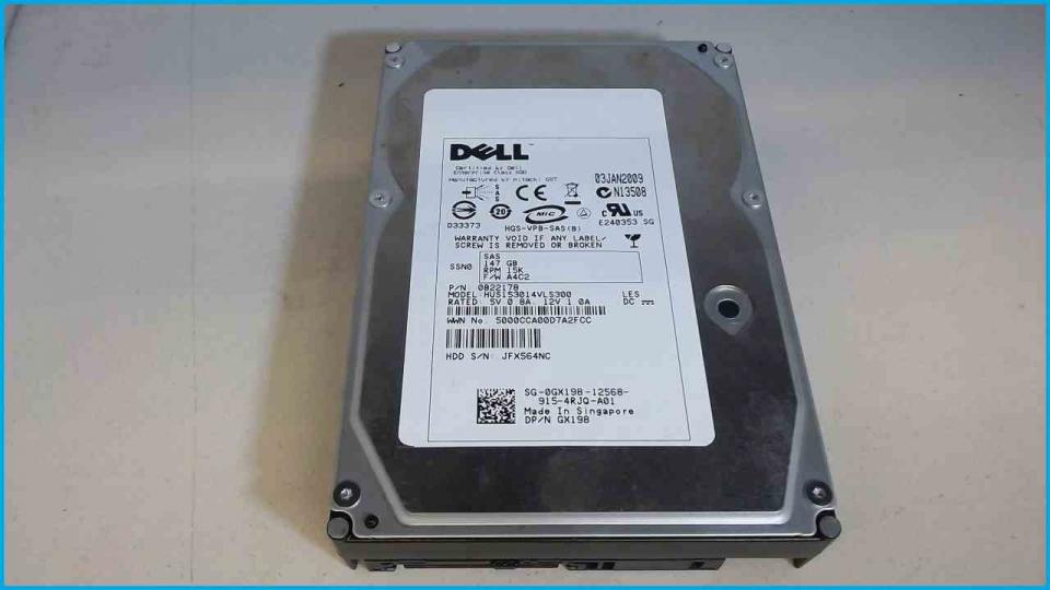 HDD hard drive 3.5" 147GB SAS 15K 16MB Dell HUS153014VLS300