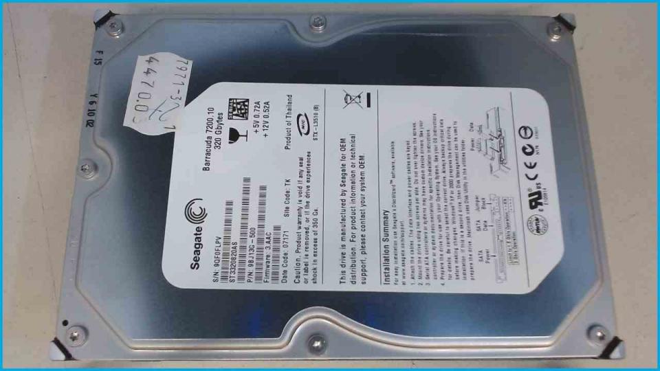 HDD hard drive 3.5" 320GB Seagate ST3320820AS SATA 7200RPM (4760h)