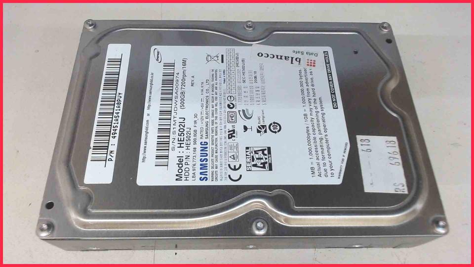 HDD Festplatte 3,5" 500GB SATA HE502IJ Lenovo ThinkCentre M58 II 6258 D3G