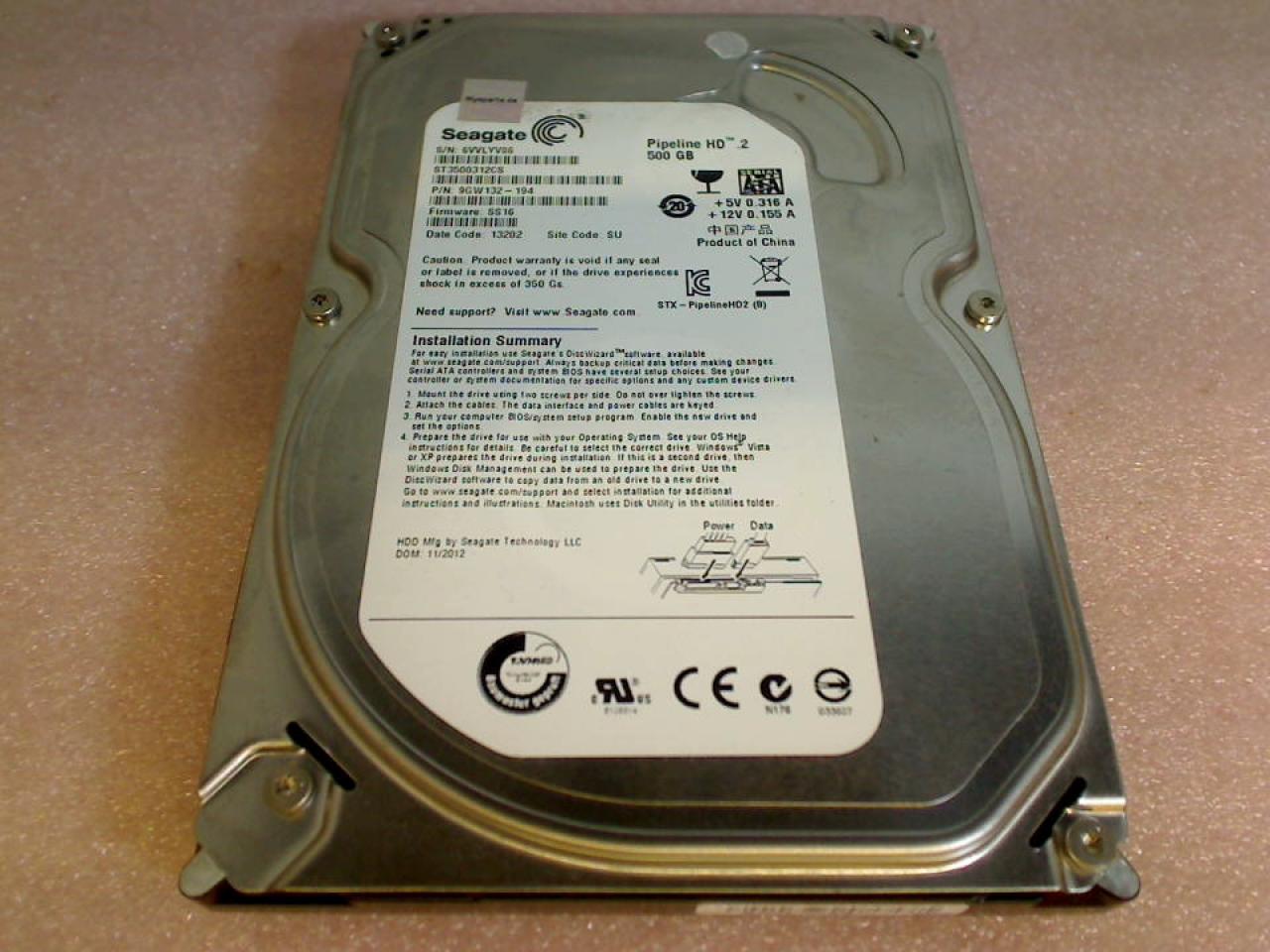 HDD Festplatte 3,5" 500GB Seagate ST3500312CS Media Receiver MR 303 Typ A