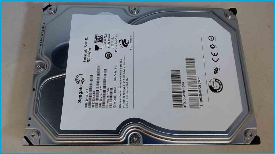 HDD Festplatte 3,5" 750GB 7200RPM SATA 32MB Seagate ST3750528AS (492h)