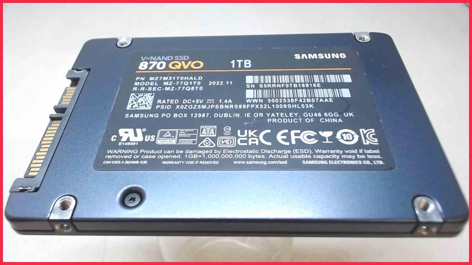 HDD SSD Hard Disk  2.5" 1TB Samsung 870 QVO SATA MZ-77Q1T0 (266h)