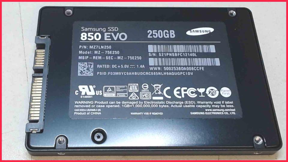 HDD SSD Hard Disk  2.5" 250GB Samsung 850 EVO SATA (3976h)