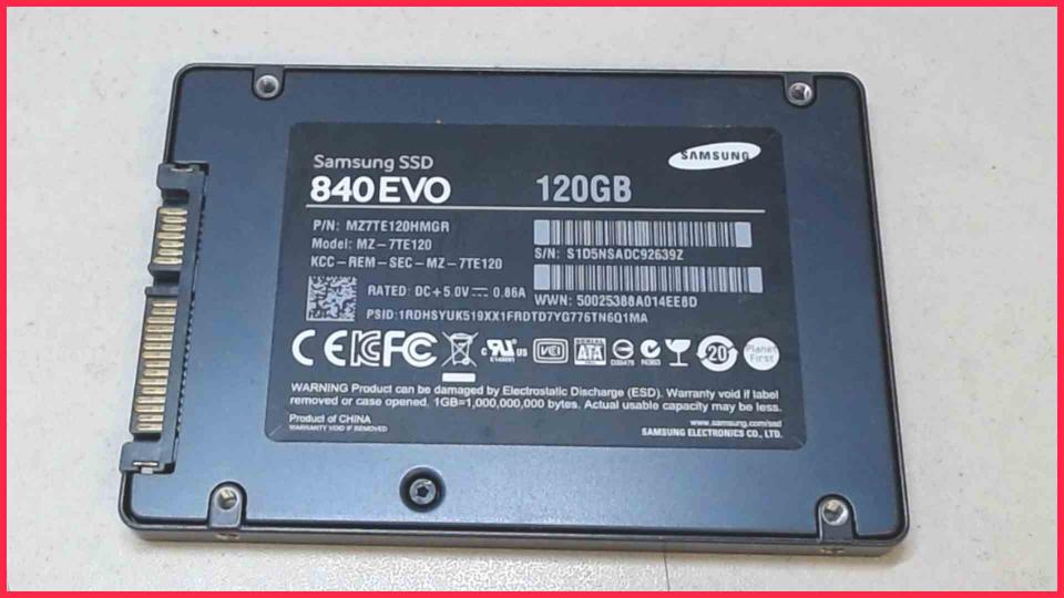 HDD SSD Hard Disk 2.5" Samsung 120GB 840EVO Fujitsu Esprimo E5731