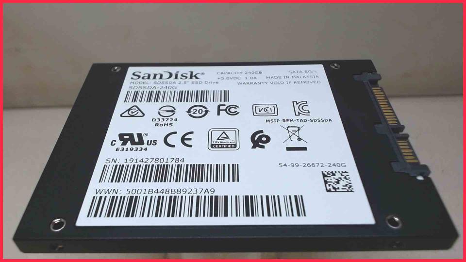 HDD SSD Hard Disk  2.5" SanDisk 240GB SDSSDA-240G SATA (332h)