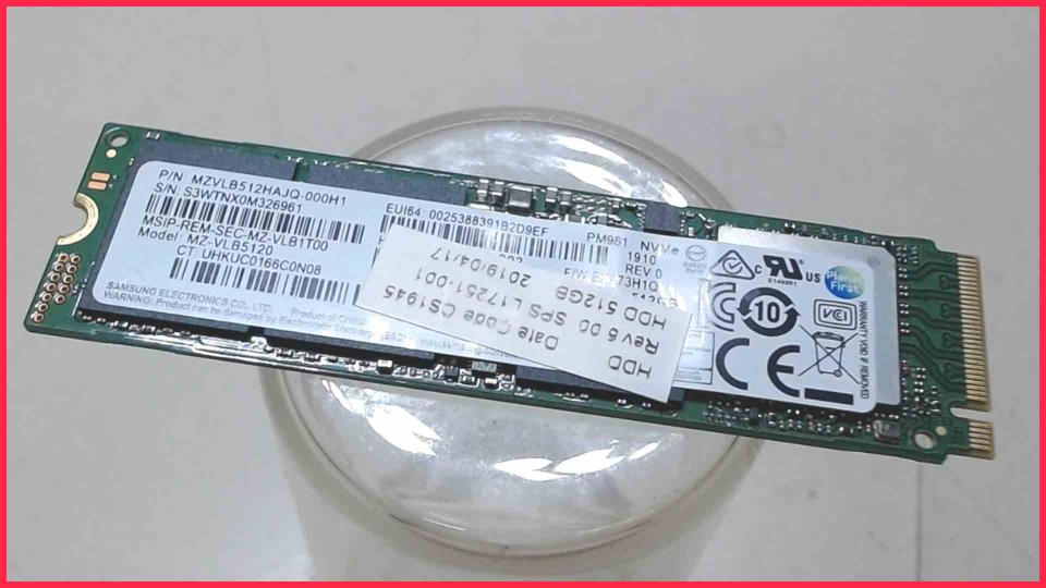 HDD SSD Hard Disk 512GB Samsung MZVLB512HAJQ-000H1 HP EliteBook 840 G5 i5