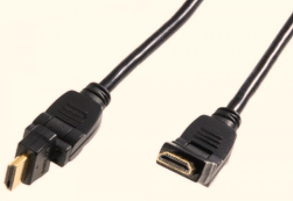 High Speed HDMI Cable 2m Full HD Ethernet 3D TV HDMIS 360 Schwaiger Neu OVP