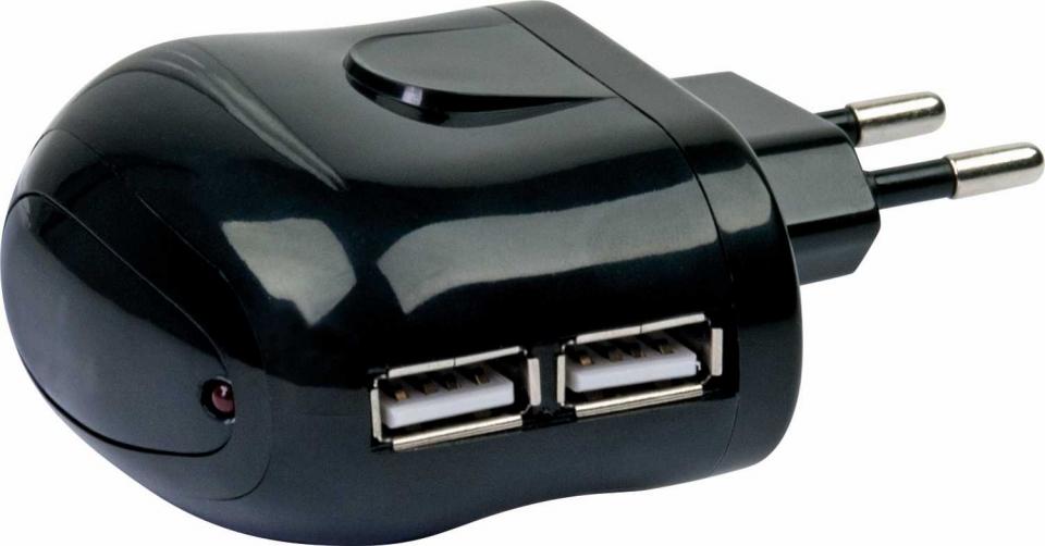Charger Unit USB 230V 2100mA (2x5V) PM12 USB Schwaiger Neu OVP