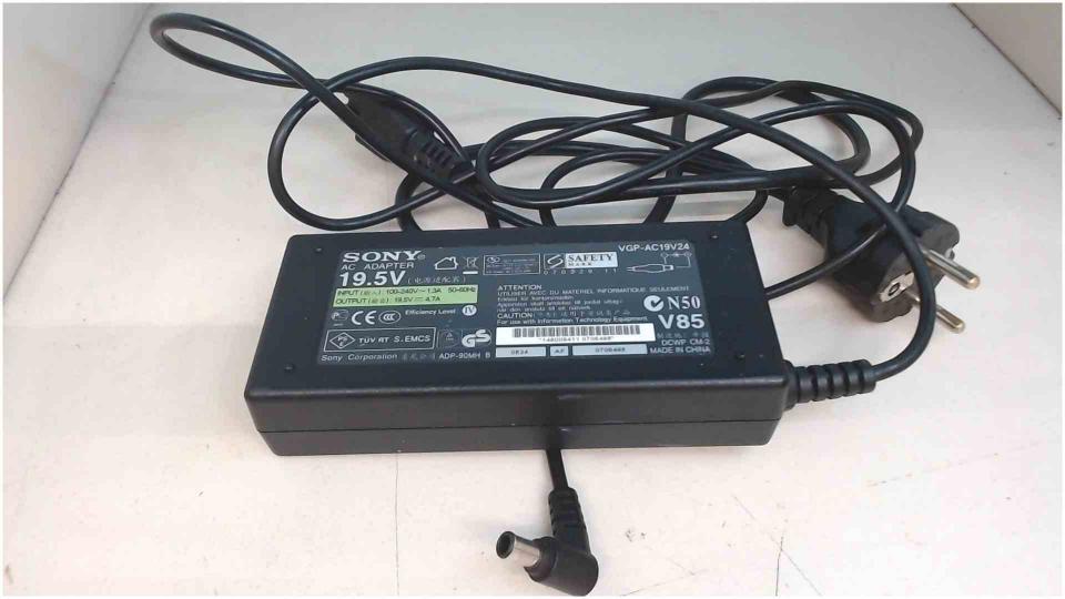 Power Supply Adapter 19.5V 4.7A VGP-AC19V24 Sony Vaio VGN-SR19VN PCG-5N1M