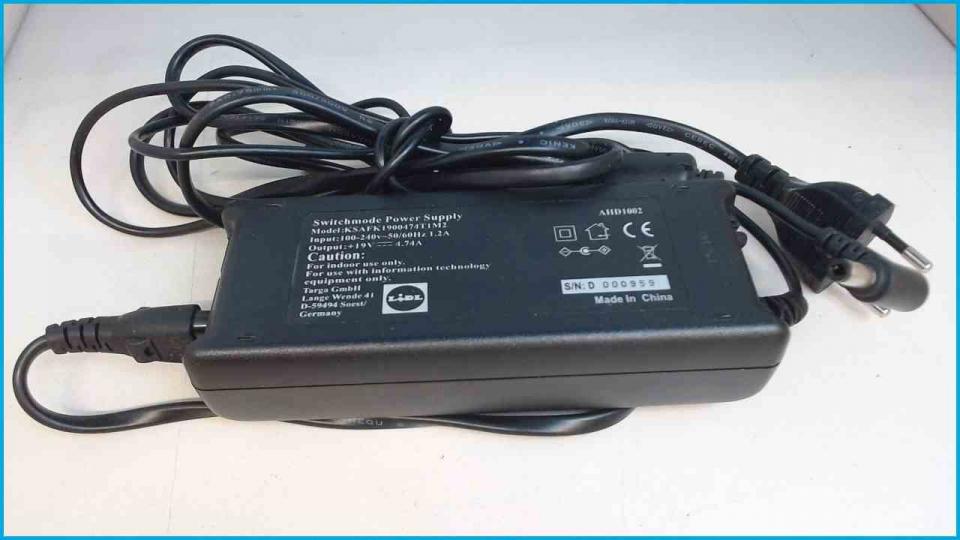 Power Supply Adapter Original 19V 4.74A AHD1002 Medion Targa KSAFK1900474T1M2